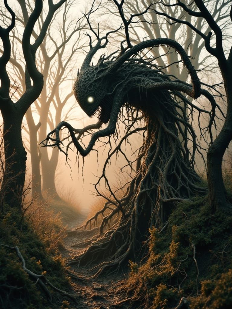 Lovecraftian Cosmic Horror Amidst Wildflowers