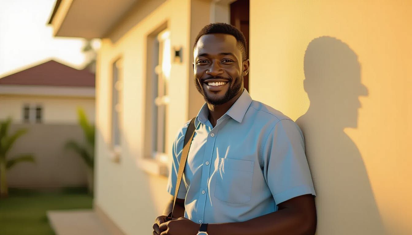 Nigerian Man's New Beginnings in Warm Morning Light