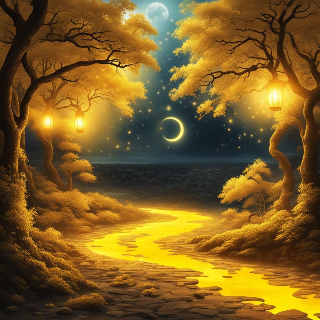 Dreamlike Southern Fantasy in Soft Yellow Light