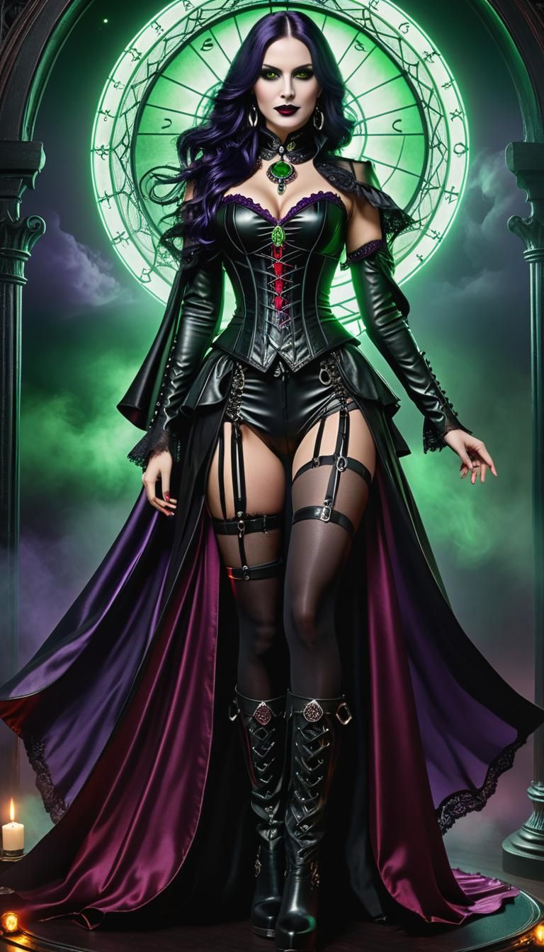 Gothic Victorian Woman with Occult Magic