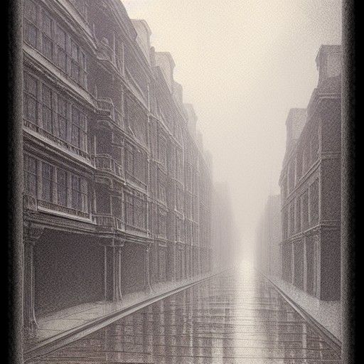 Sinister Misty London Street, 1880s