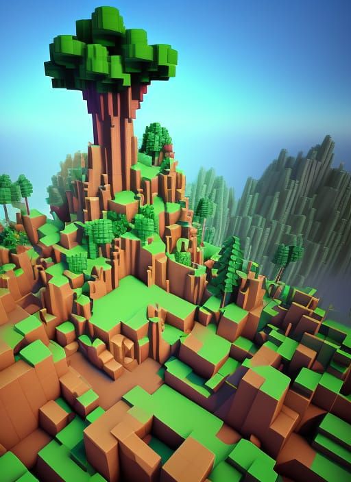 Colorful 3D Voxel World by Victor Mosquera