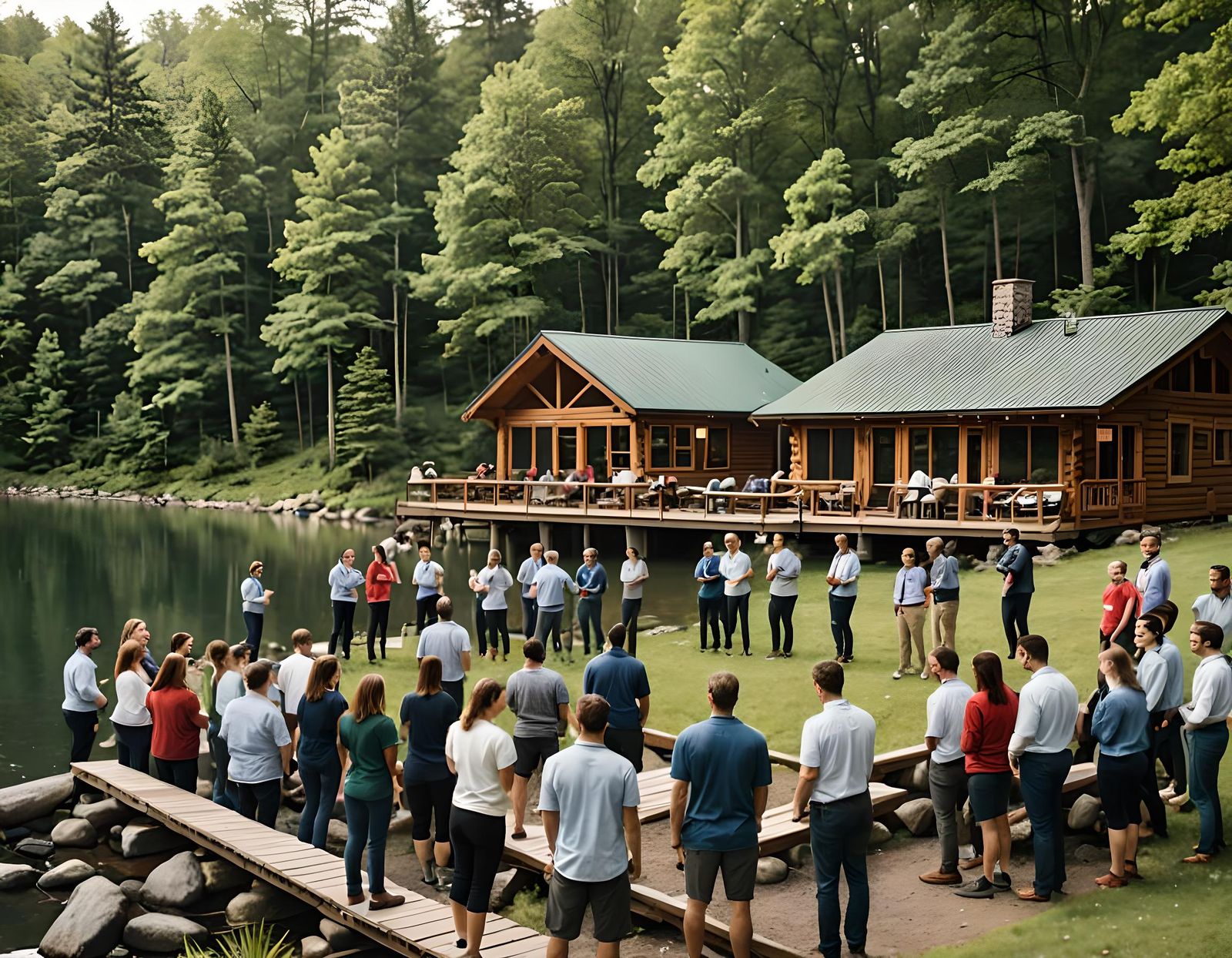 Corporate Retreat: Team Building by the Lake