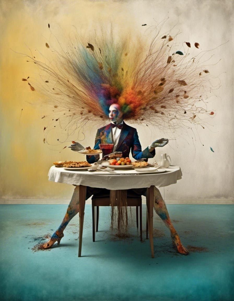 Polychromatic Alien Feast in Hyperrealistic Style