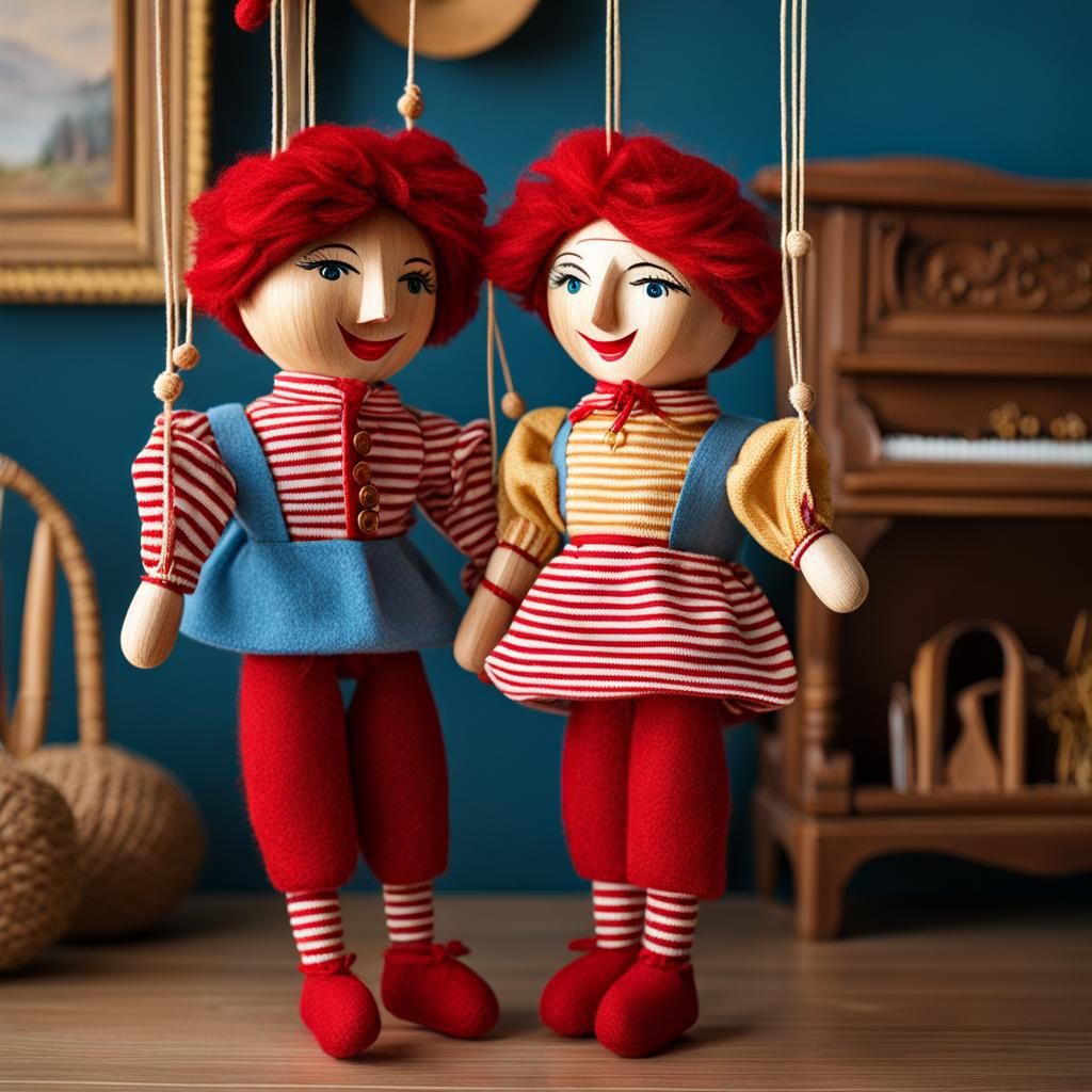 two friendly puppets