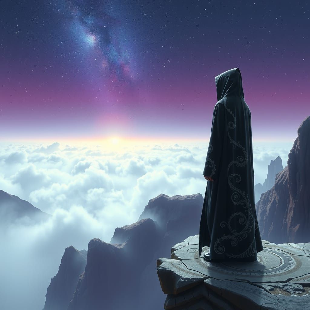 Ethereal Voyager on Starry Horizon