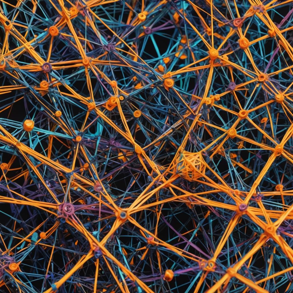 Arachne Weaving a Tesseract in Abstract Expressionism