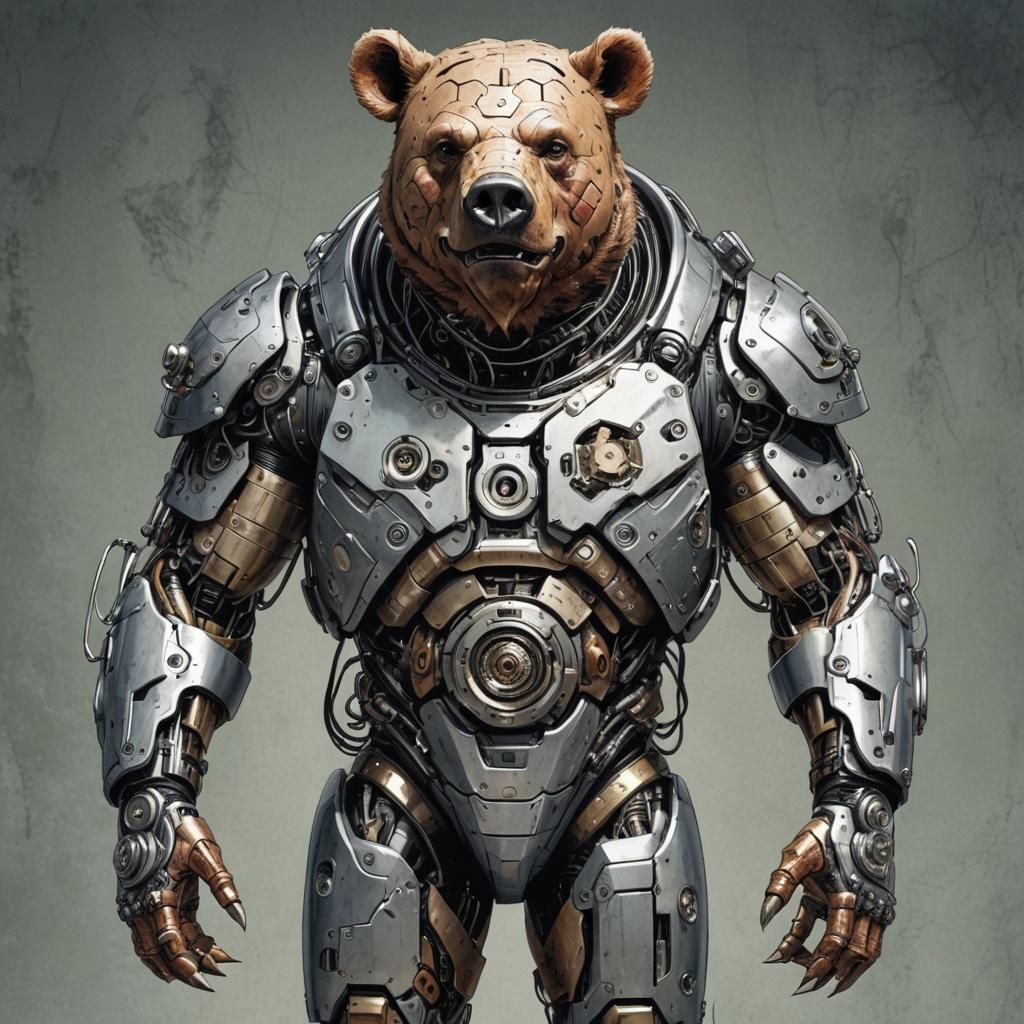 Strange Cyborg Hybrid: Bear, Pig, and Man