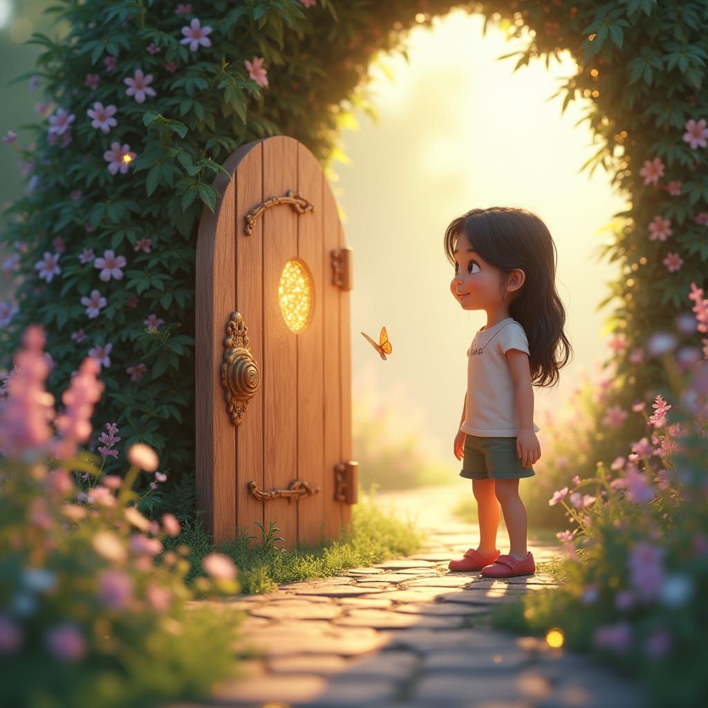 Whimsical Garden Wonderland in Ethereal Light