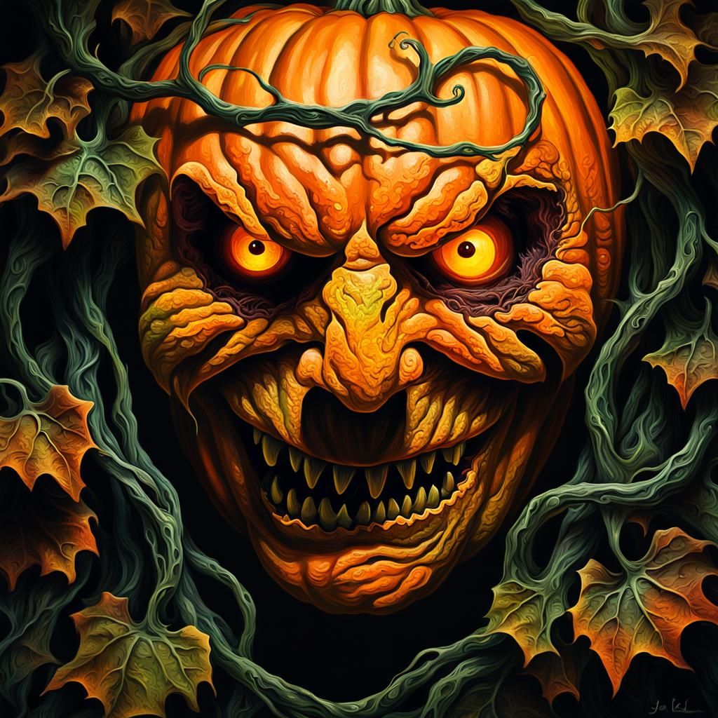 Terrifying Portrait of Fear in Dark Surrealism Style