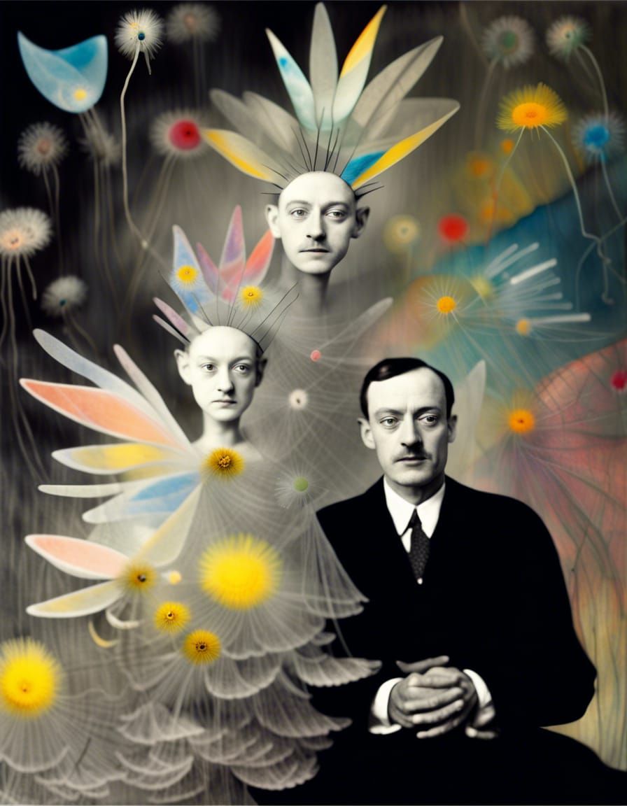 Winged Fairies in Dandelion Dreamscape: Surreal Art