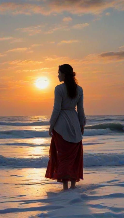 Surreal Winter Sunrise in Impressionist Oil Painting Style