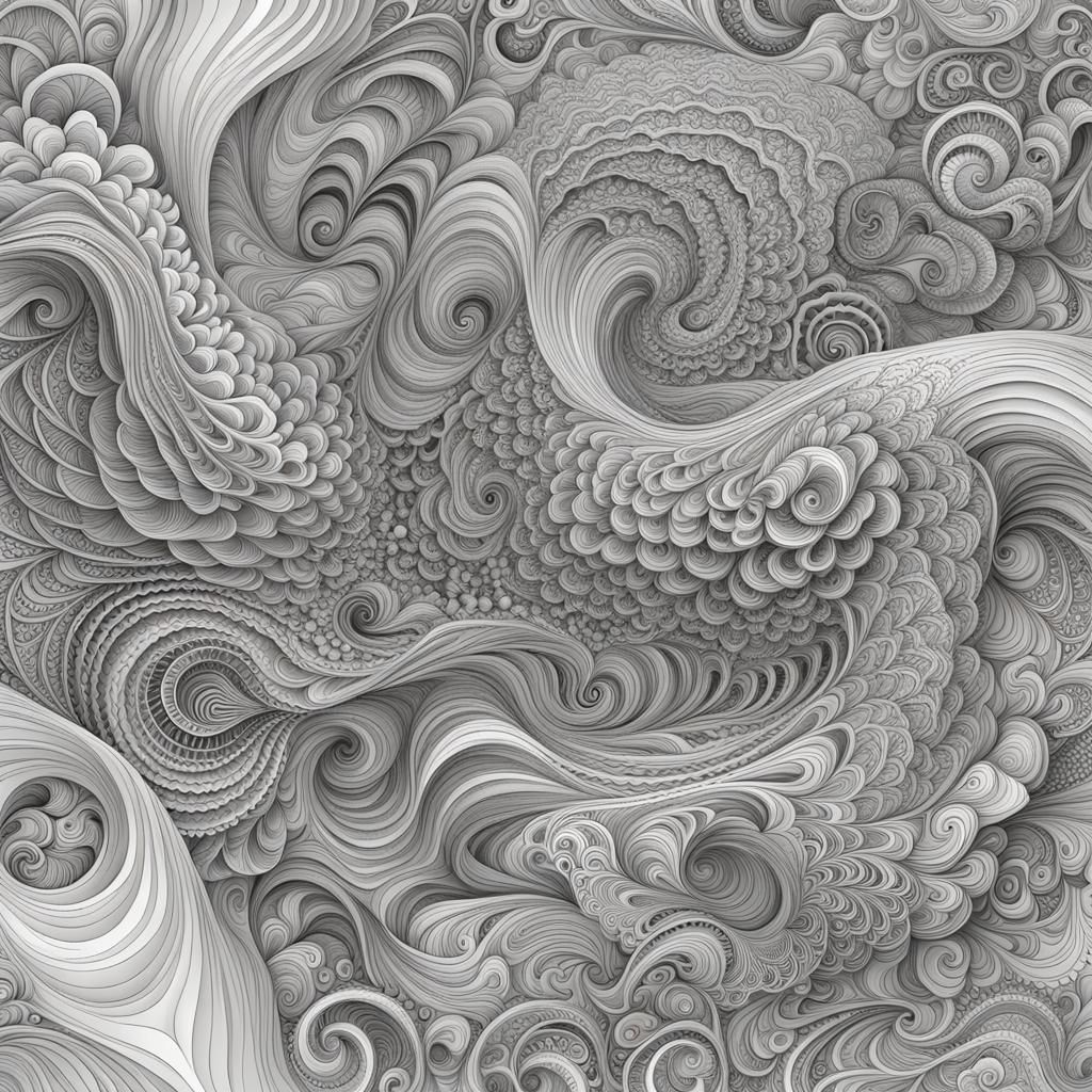 Abstract Vector Fractal of Gaia with 3D Shading