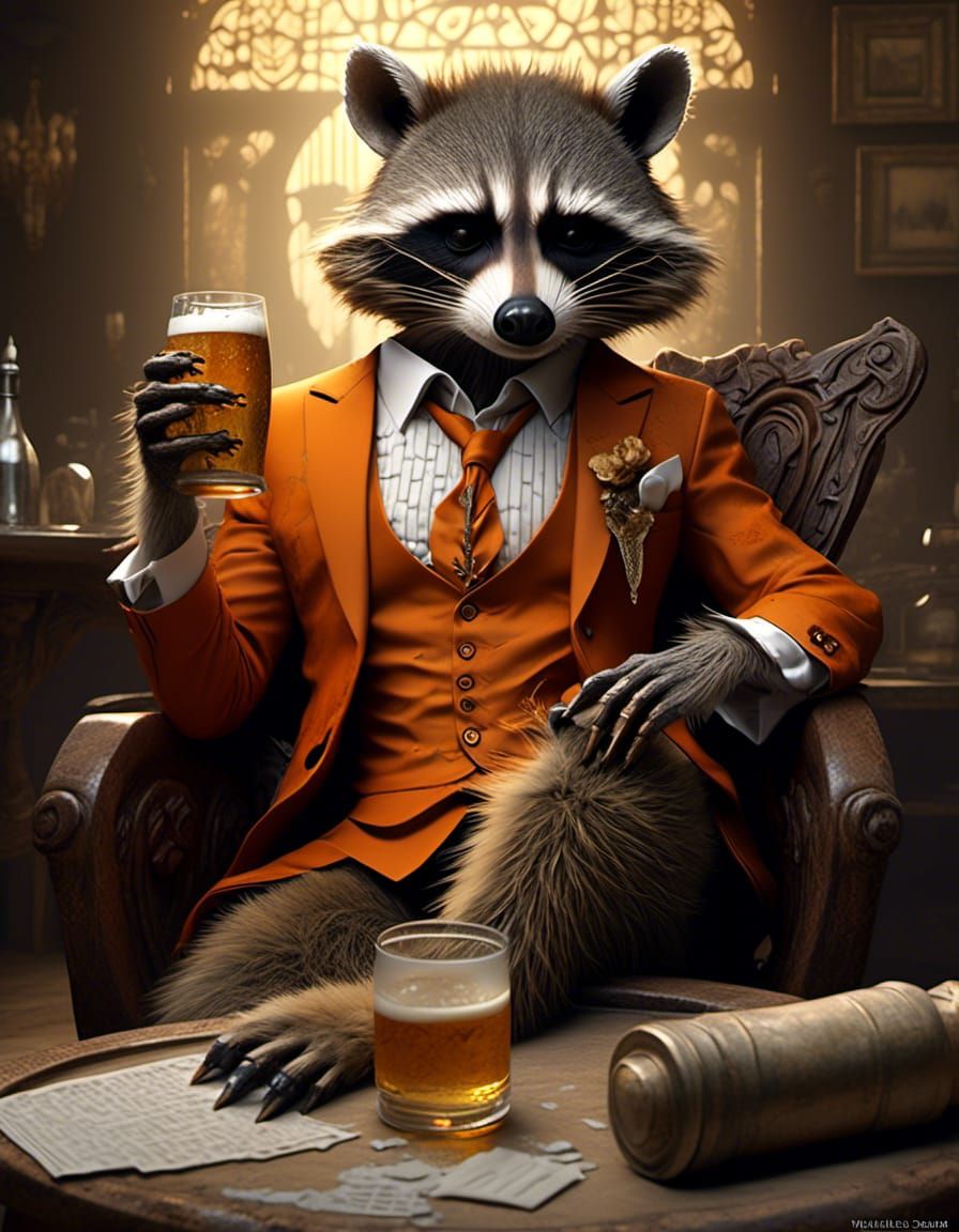 Gangster boss racoon