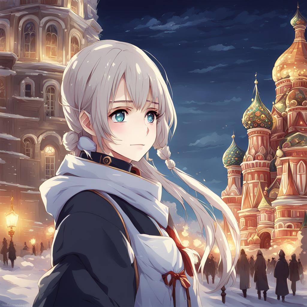 Beautiful Russian Girl in Anime Style