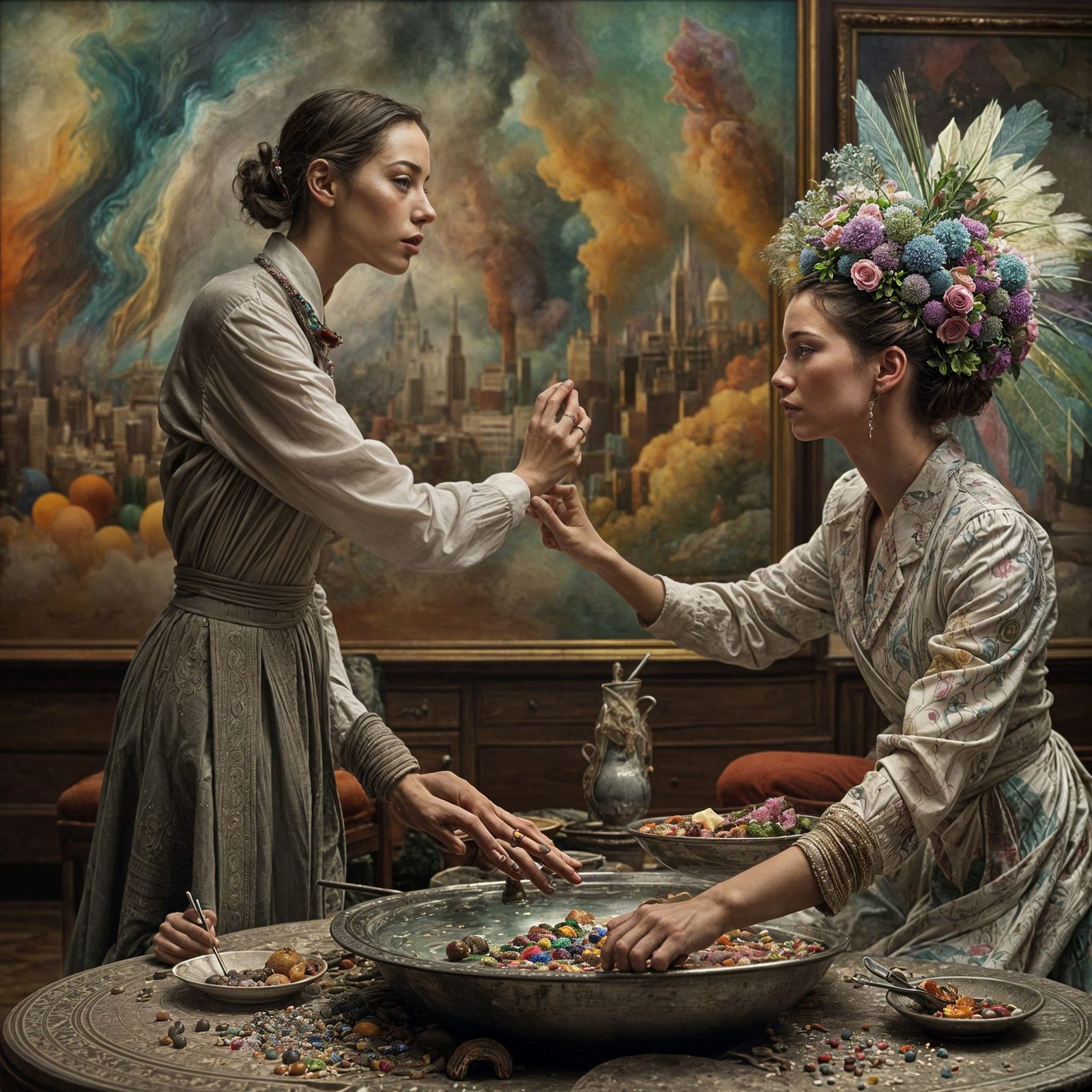 Polychromatic Abstract Cycles and City Life