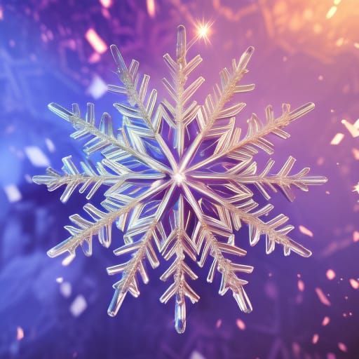 Detailed Crystal Snowflake in Matte Painting Style