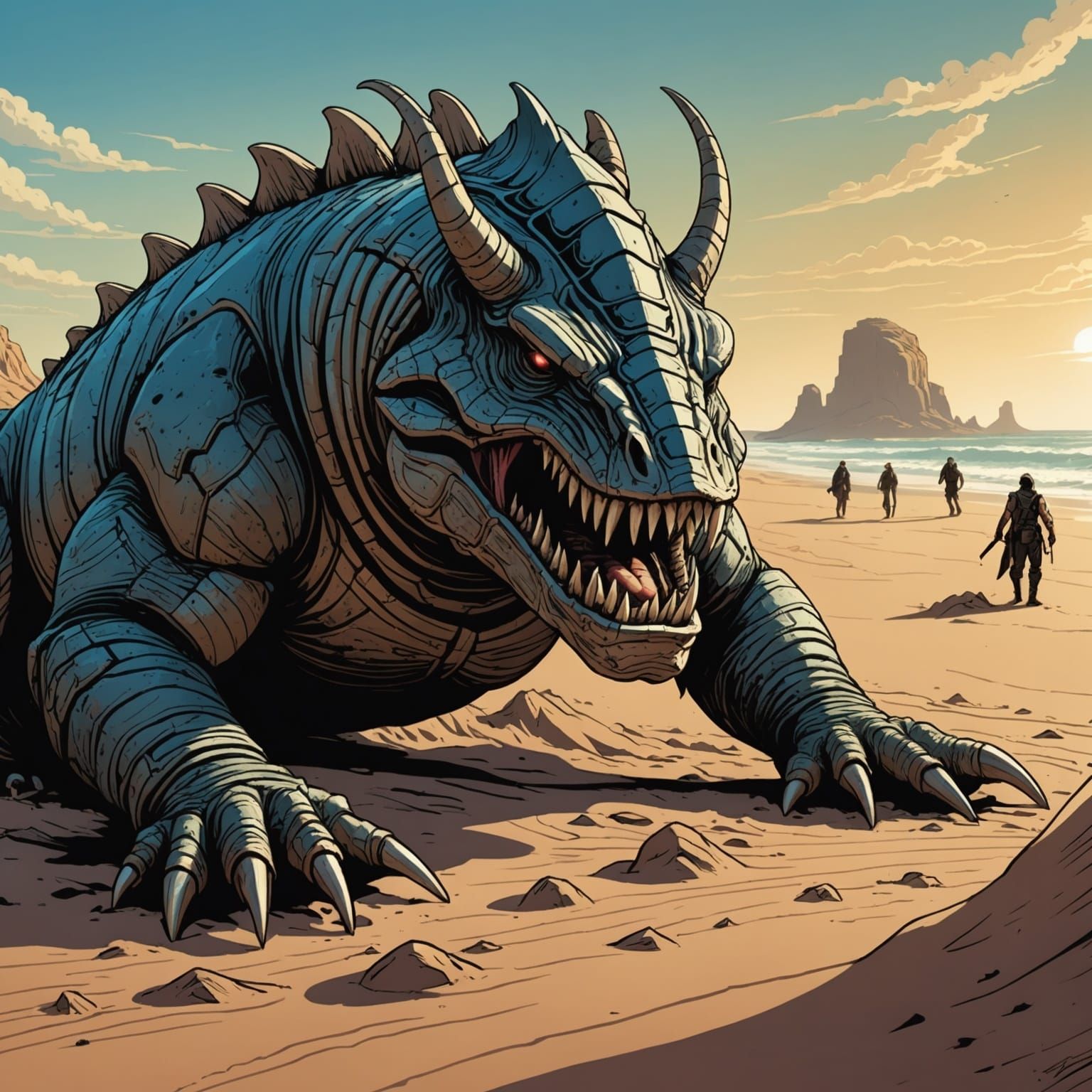 Graboid Jaw Emerges: Comic Book Art