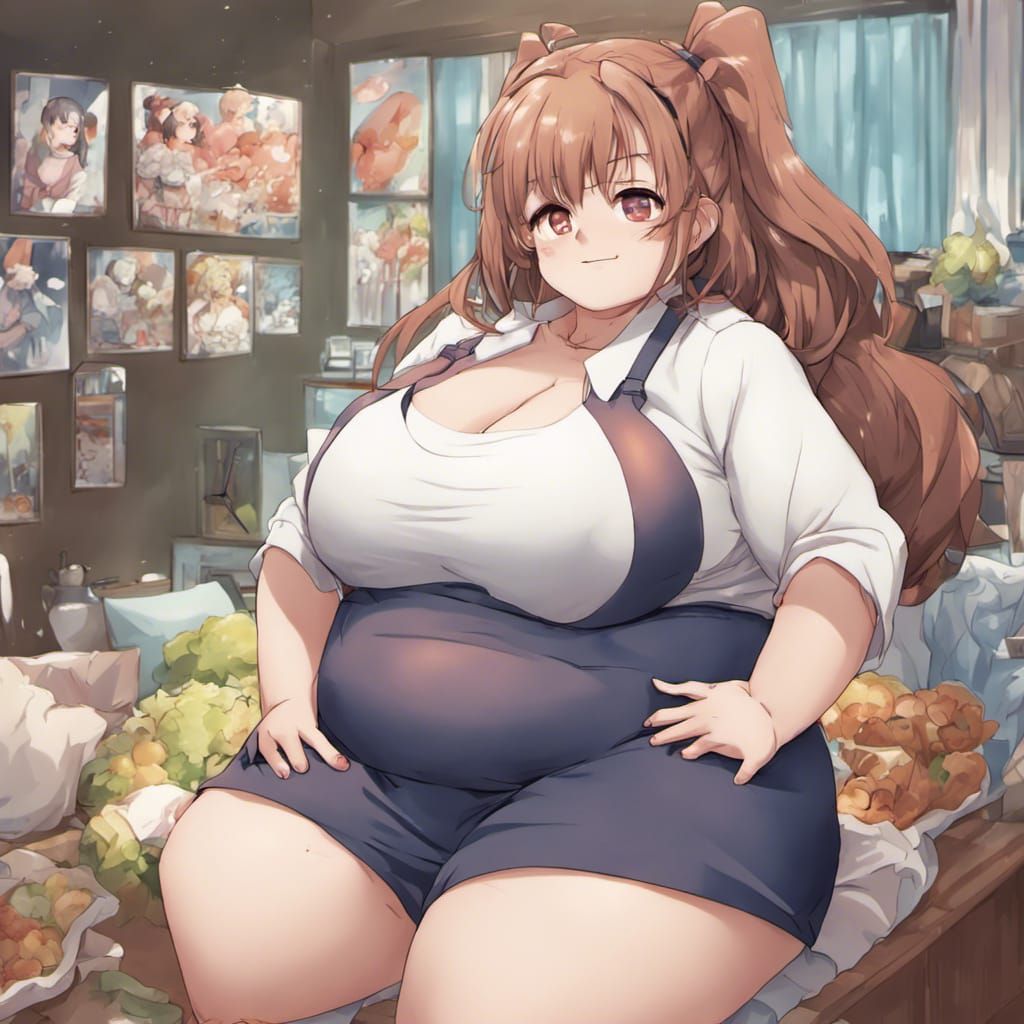 Curvy Anime Girl in Manga Style