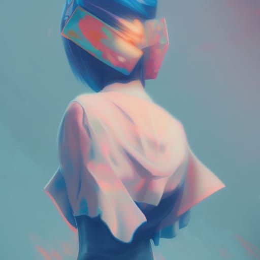 Neon Origami Woman: Graffiti Art in 8K