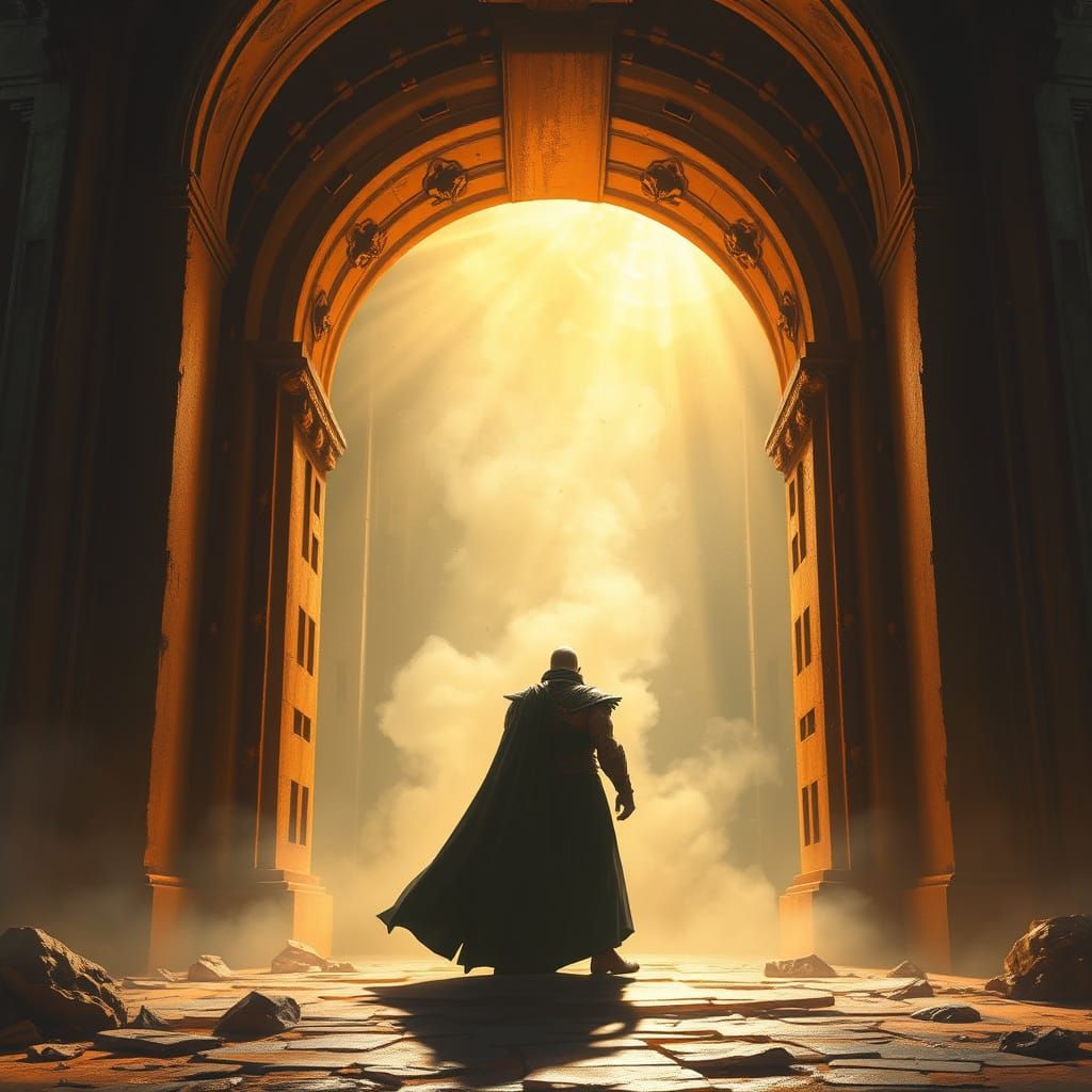 Epic Fantasy Hero in Golden Light