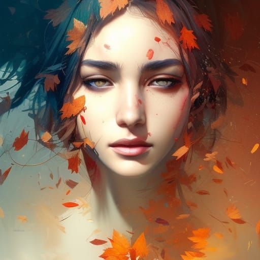 Autumn Portrait in Hyperdetailed Digital Art Style
