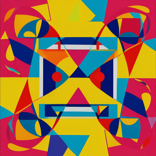 Vibrant Cubist Blooms in Bold Geometric Harmony