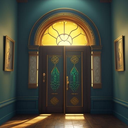 Heavenly Door Opening in Splash Art Style