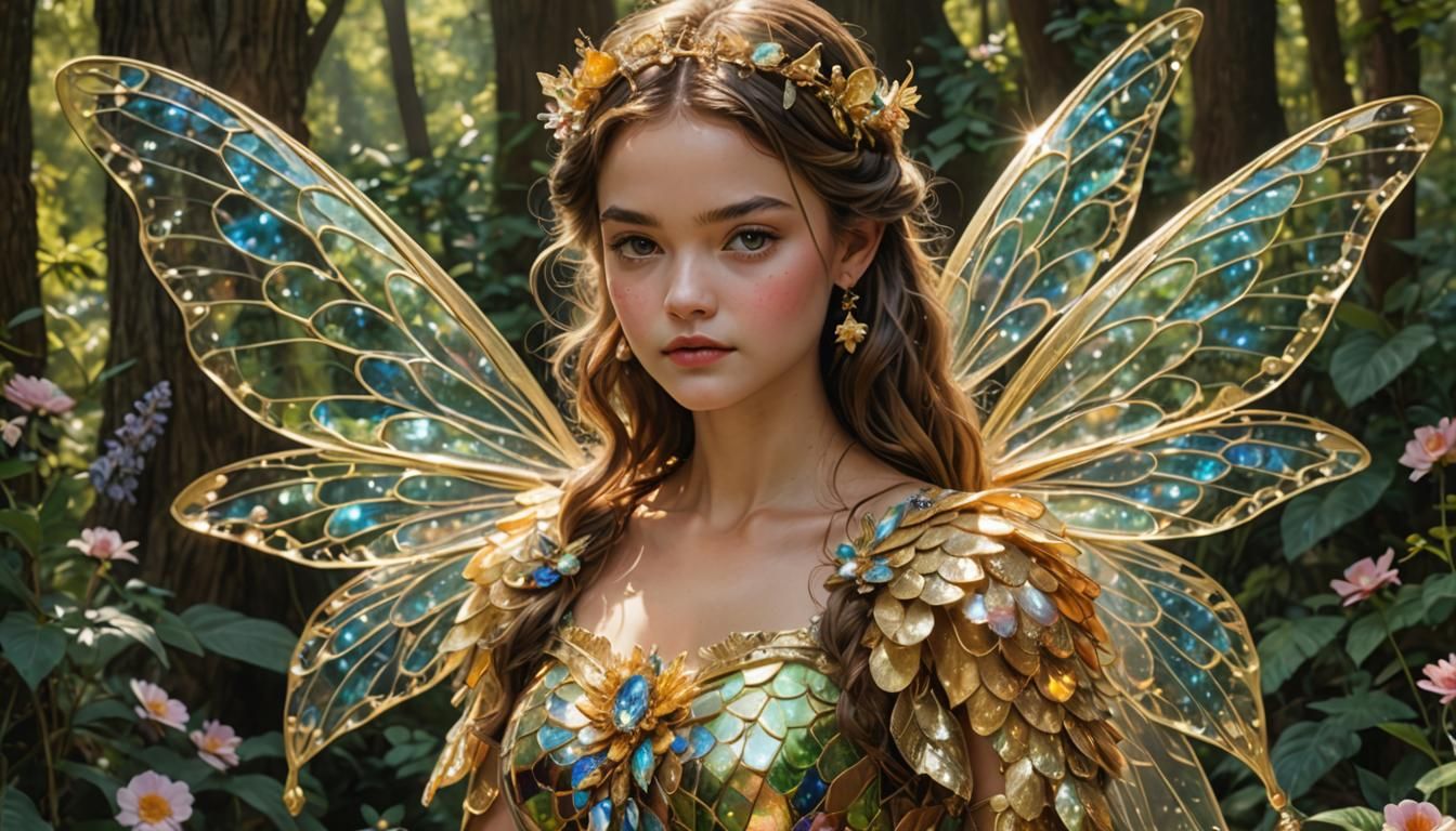 Sparkling Fairy in Fairytown: A Photorealistic Illustration