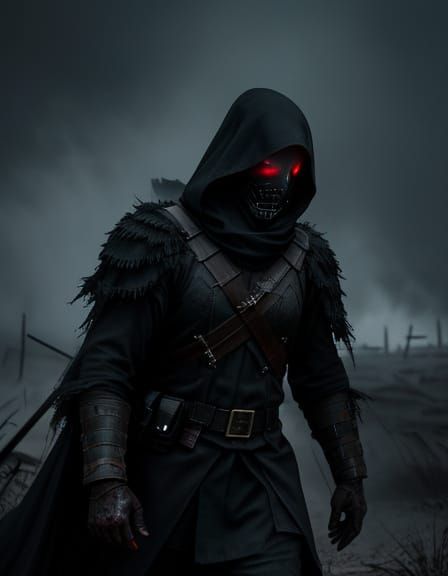 Spectral Soldier Emerging from Ectoplasm on Haunted Battlefi...