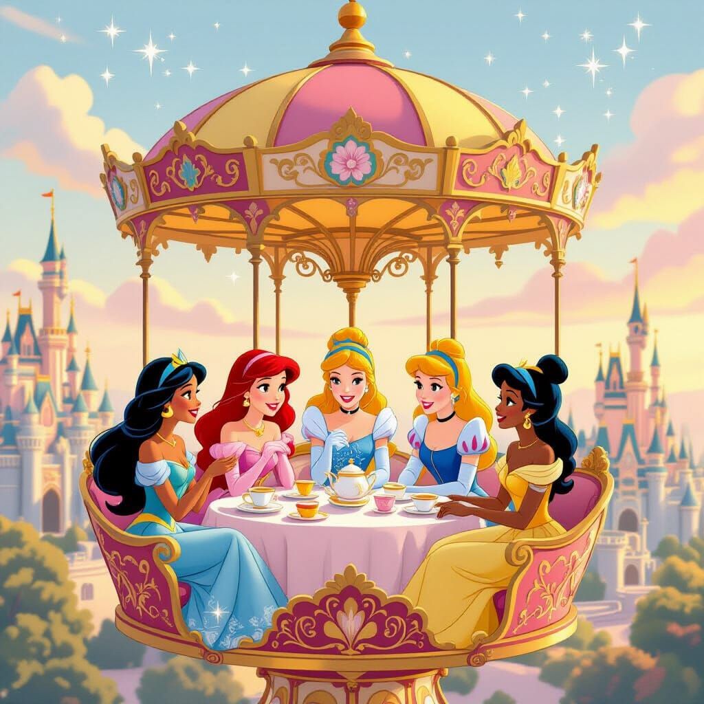 Disney Princesses Tea Party in Magical Ferris Wheel