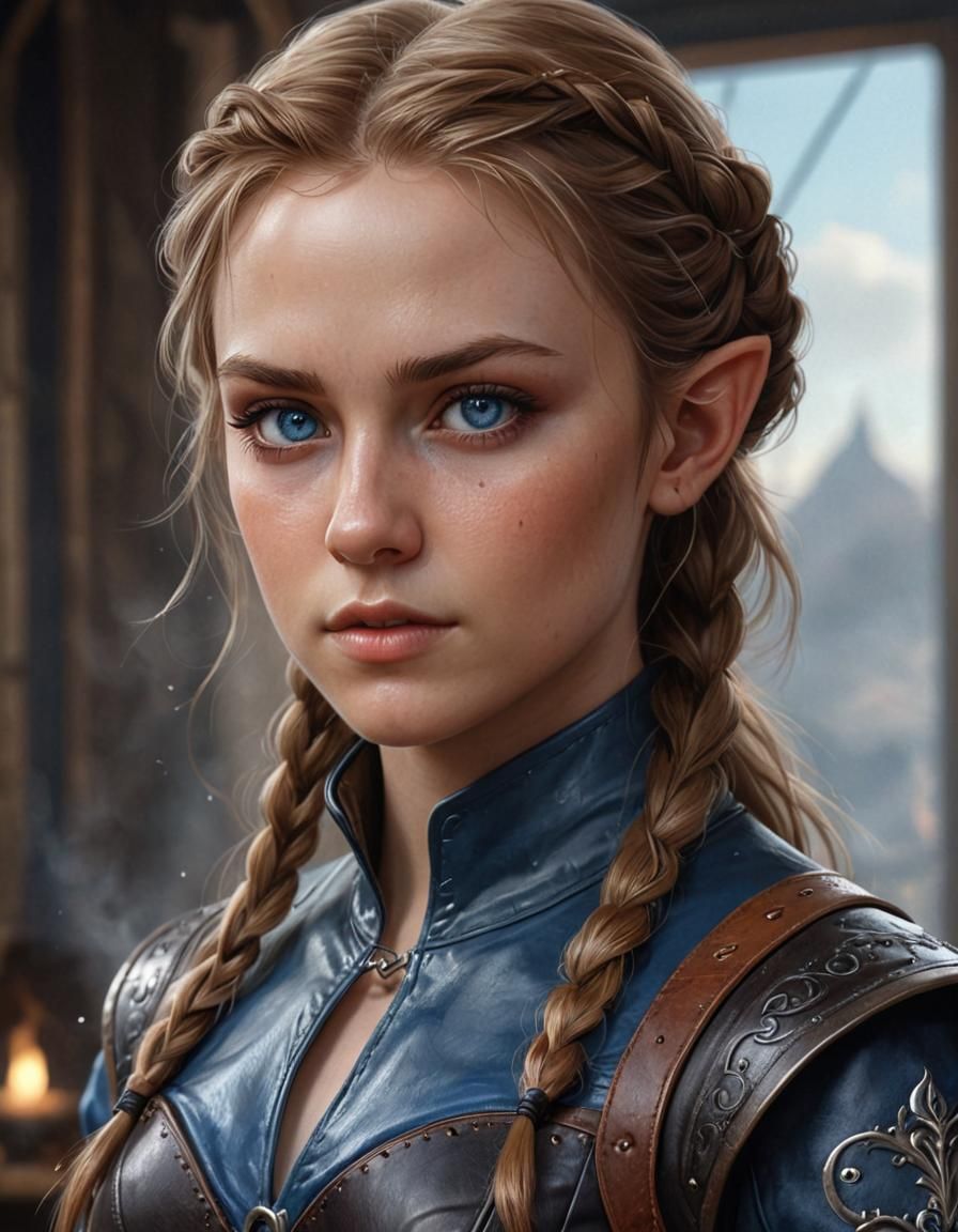 Detailed Portrait of an Elf in Training