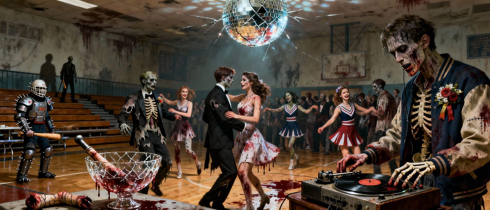 Zombie Prom Night in Decaying Gym