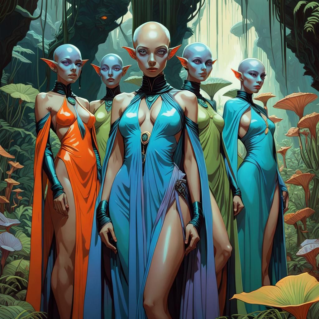 Blue Goblin Warlocks in Carnivorous Rainforest