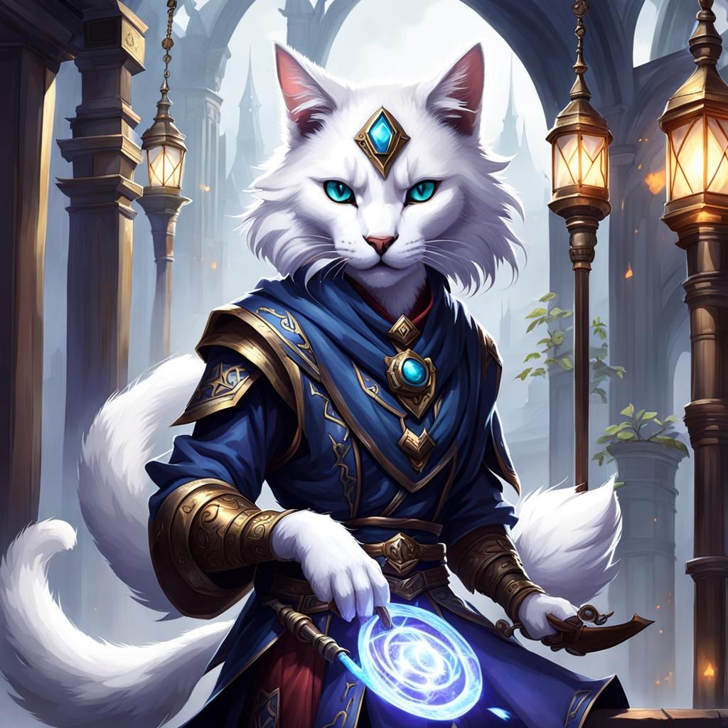 Female White Catfolk Kineticist from Pathfinder