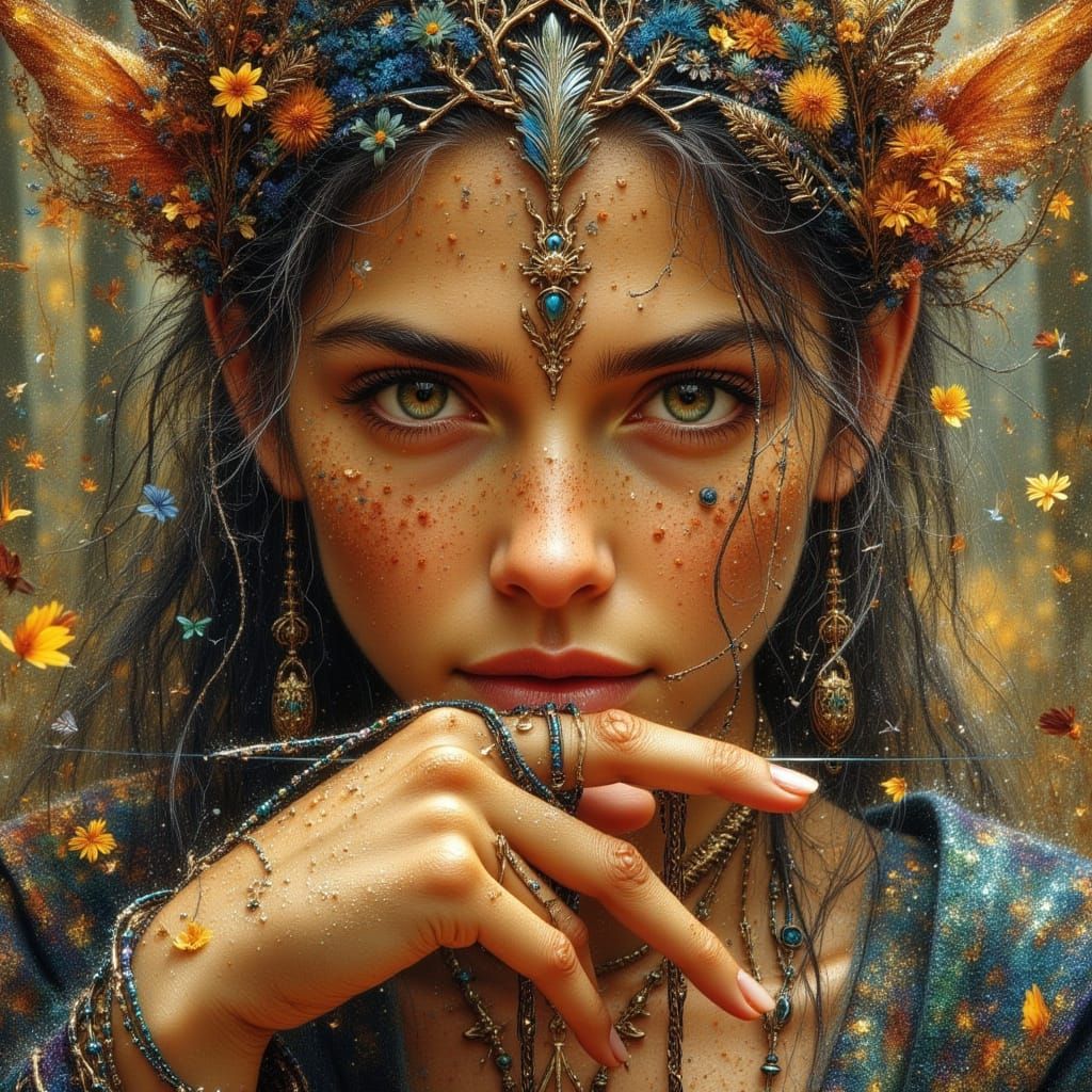 Elven Artisan Weaving Tapestry in Ethereal Fantasy Style