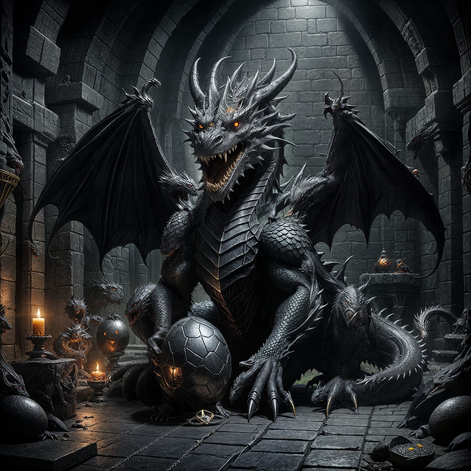 Silver and Black Dragon Hatching Vampire Lord