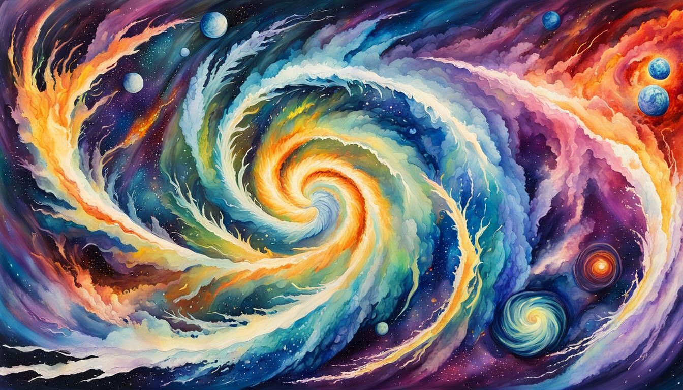 Colorful Quasar and Pulsar Jets in Gouache Style