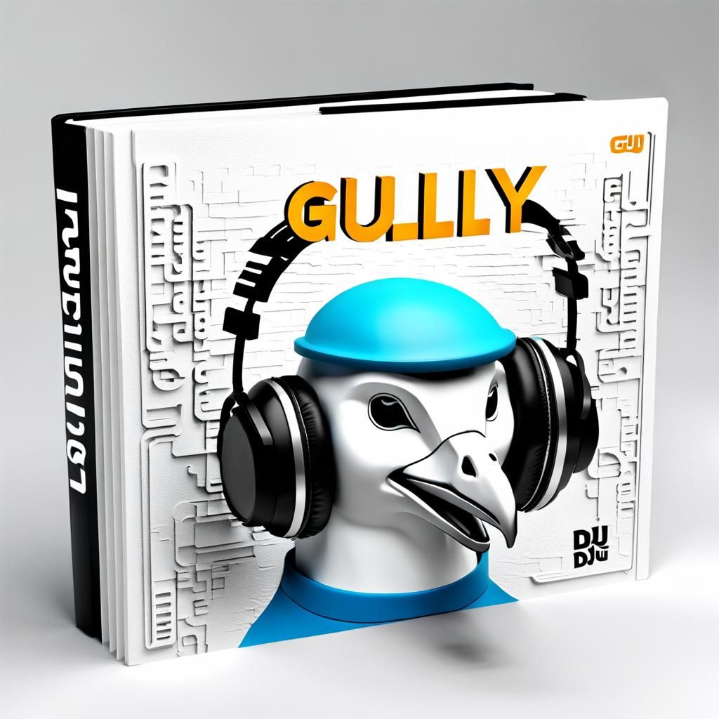 3D Book Cover: DJ Seagull with Headphones