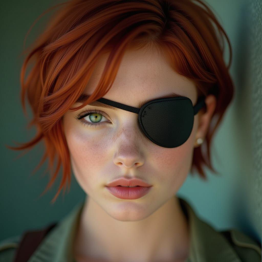 Teen Girl with Eyepatch, Cinematic Film Still