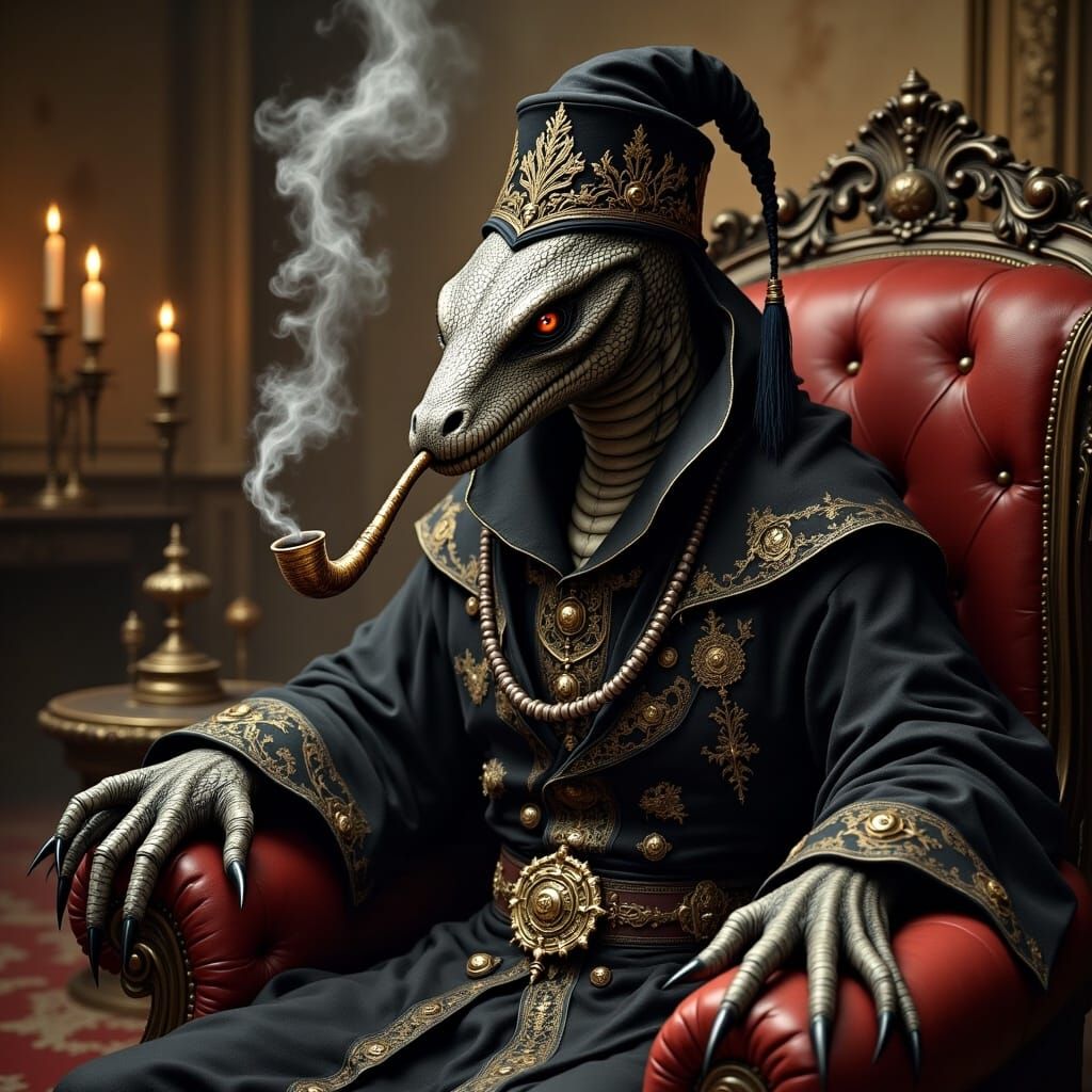 Serpent Sorcerer in Repose-Version 2