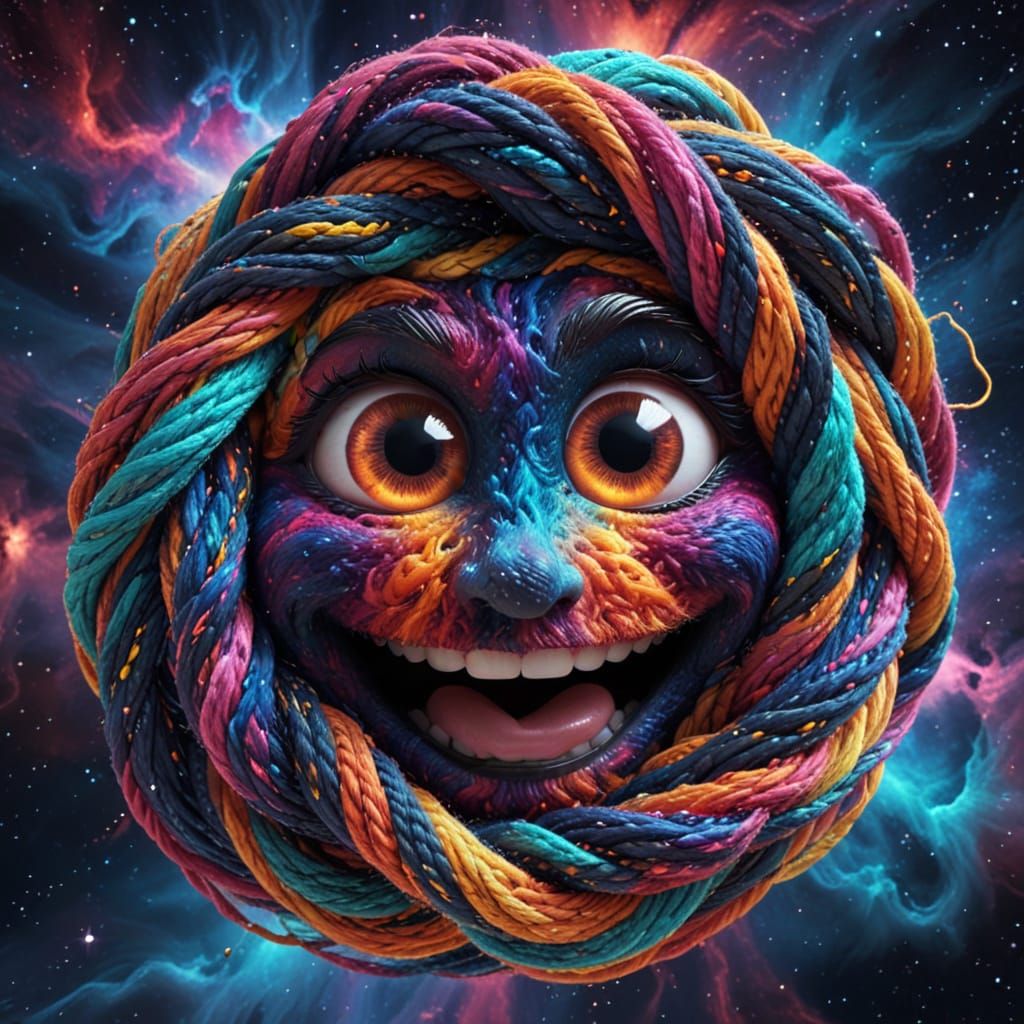 Cosmic Knot in Vibrant Nebula