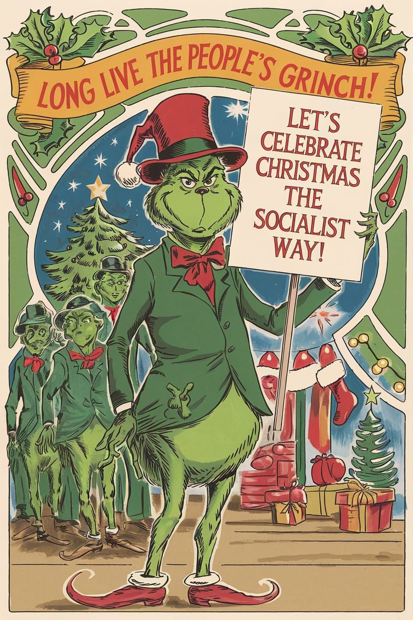 Socialist Art Nouveau: People's Grinch Christmas Celebration