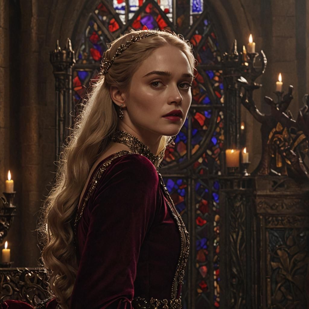 Medieval Princess in Throne Room: Renaissance Art