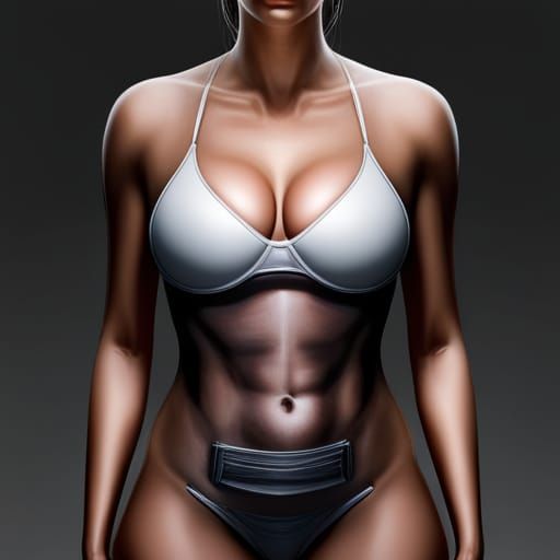 Hyperrealistic Woman in Tank Top Fine Art