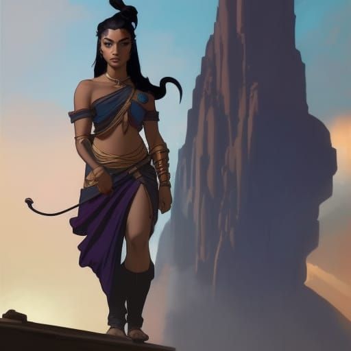 Katara as Frank Frazetta Style Concept Art