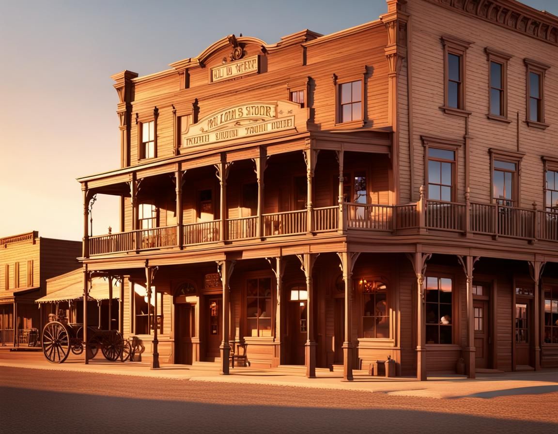 Old West Town Main Street at Magic Hour