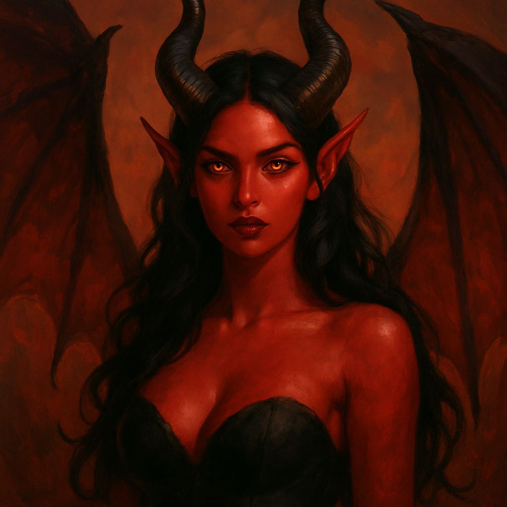 Beautiful Female Demon Portrait
