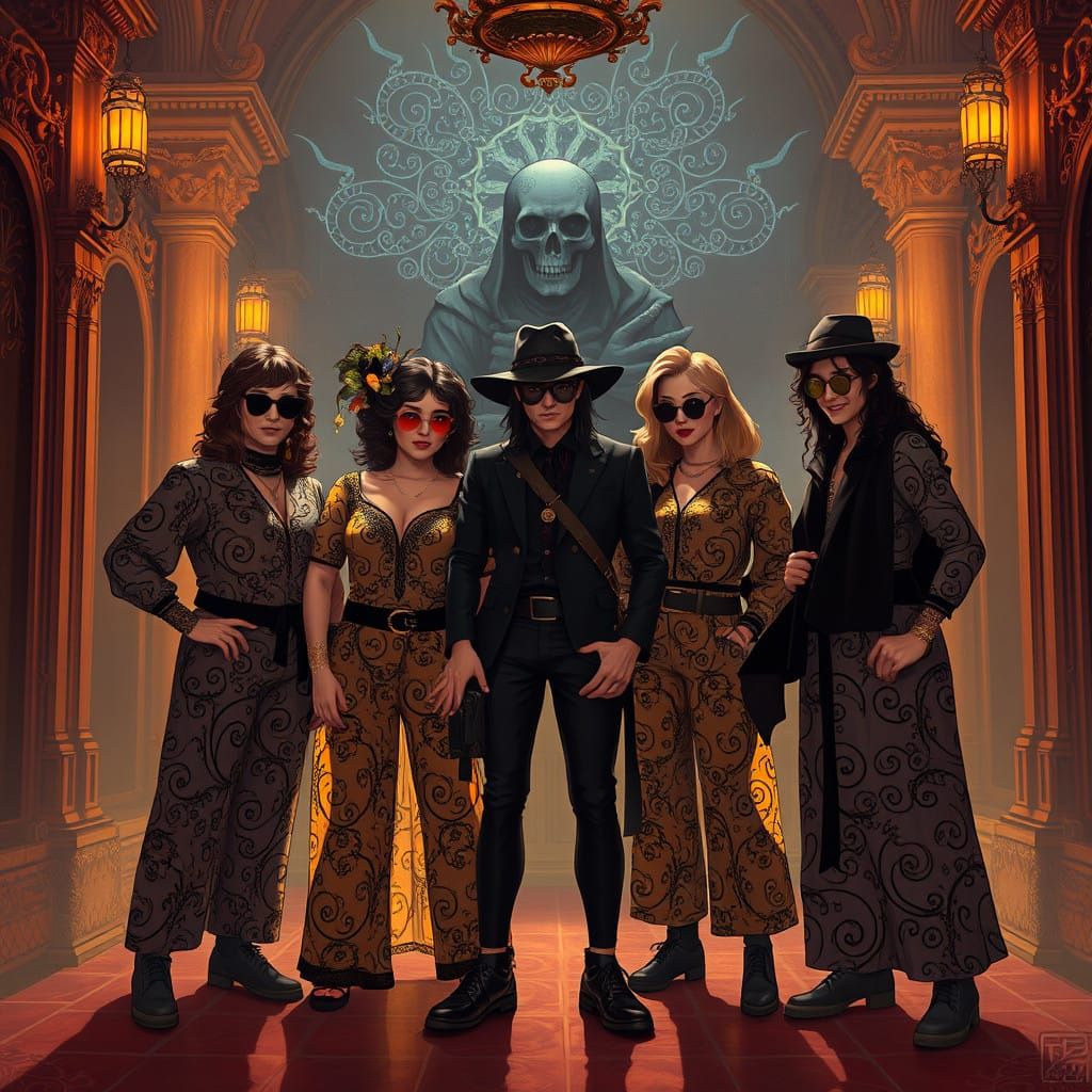 Pixel Art Inquisition Scene with Spanish Hipsters and Minecr...