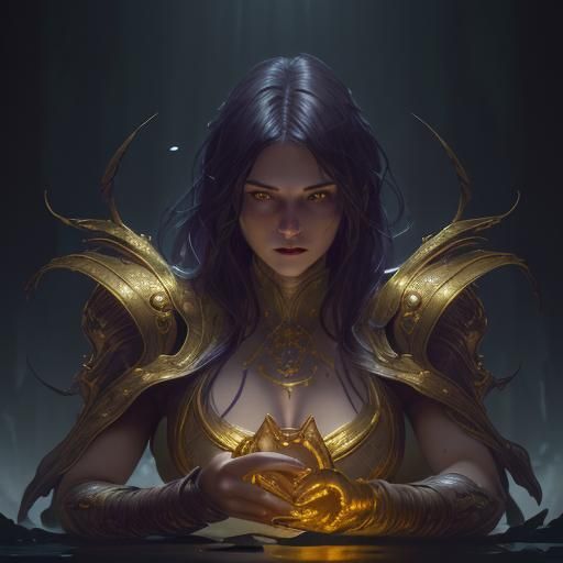 Gold and Silver Dark Fantasy Concept Art